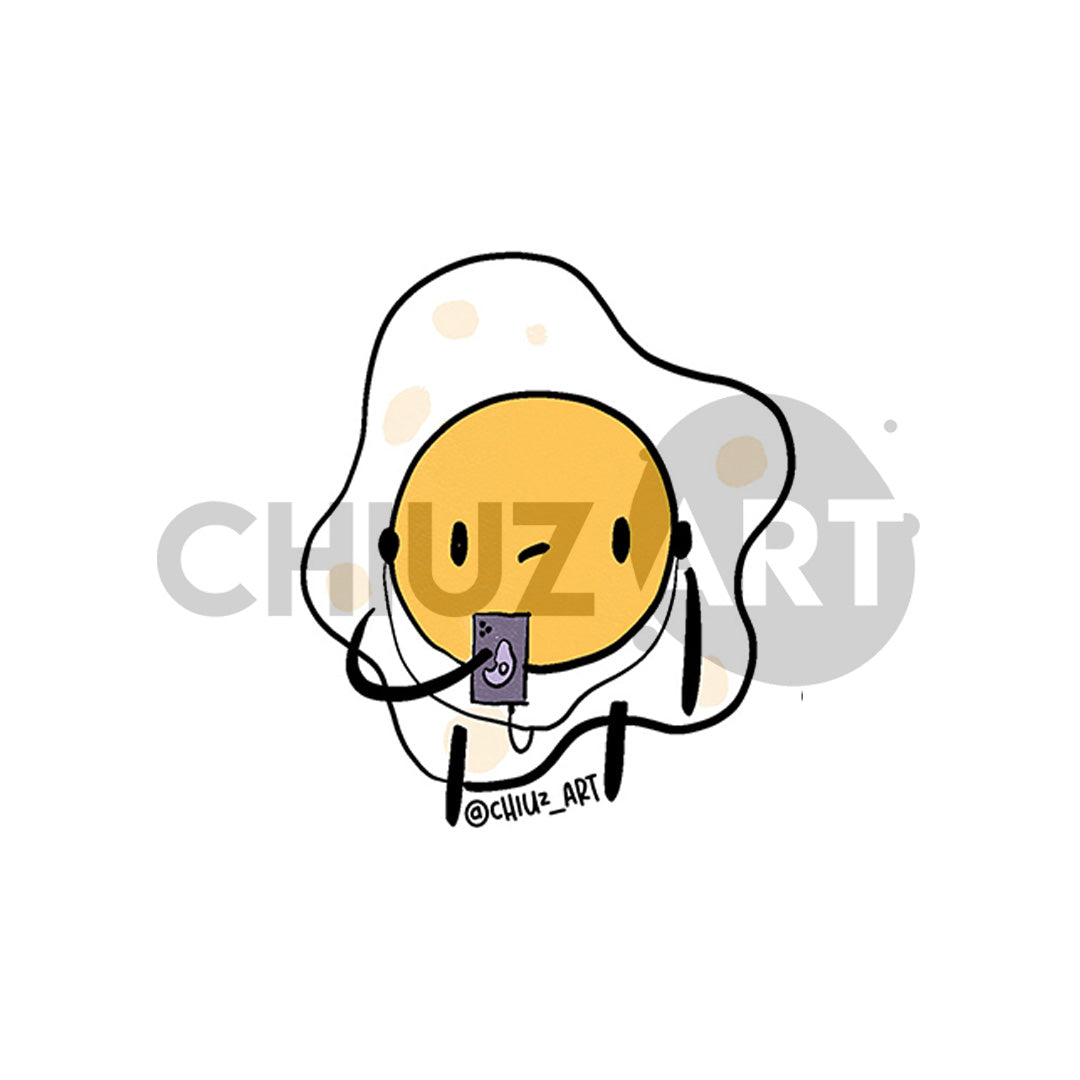 Sticker | Huevito escuchando música