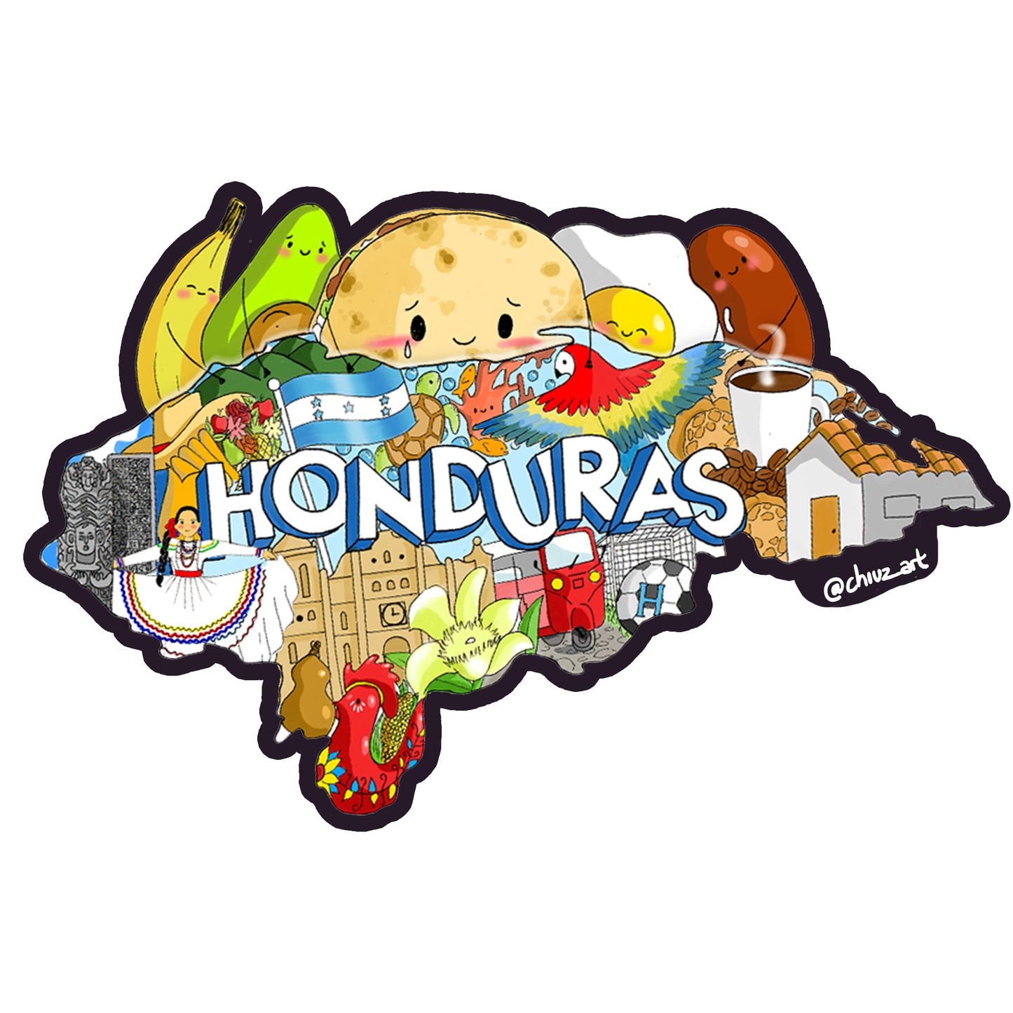 Pack de 3 stickers | Honduras