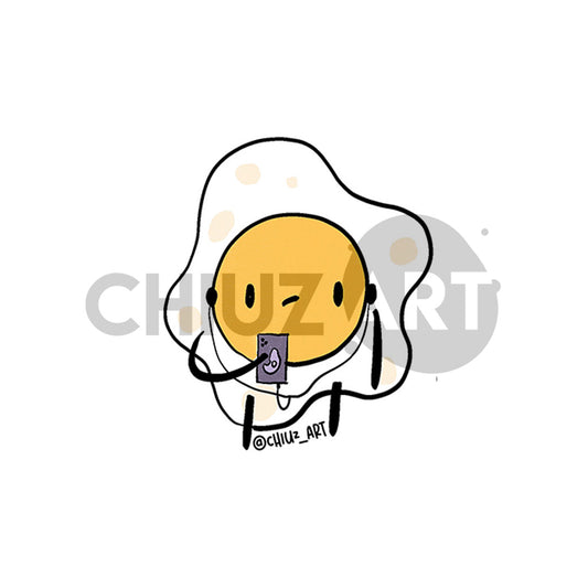 Sticker | Huevito escuchando música