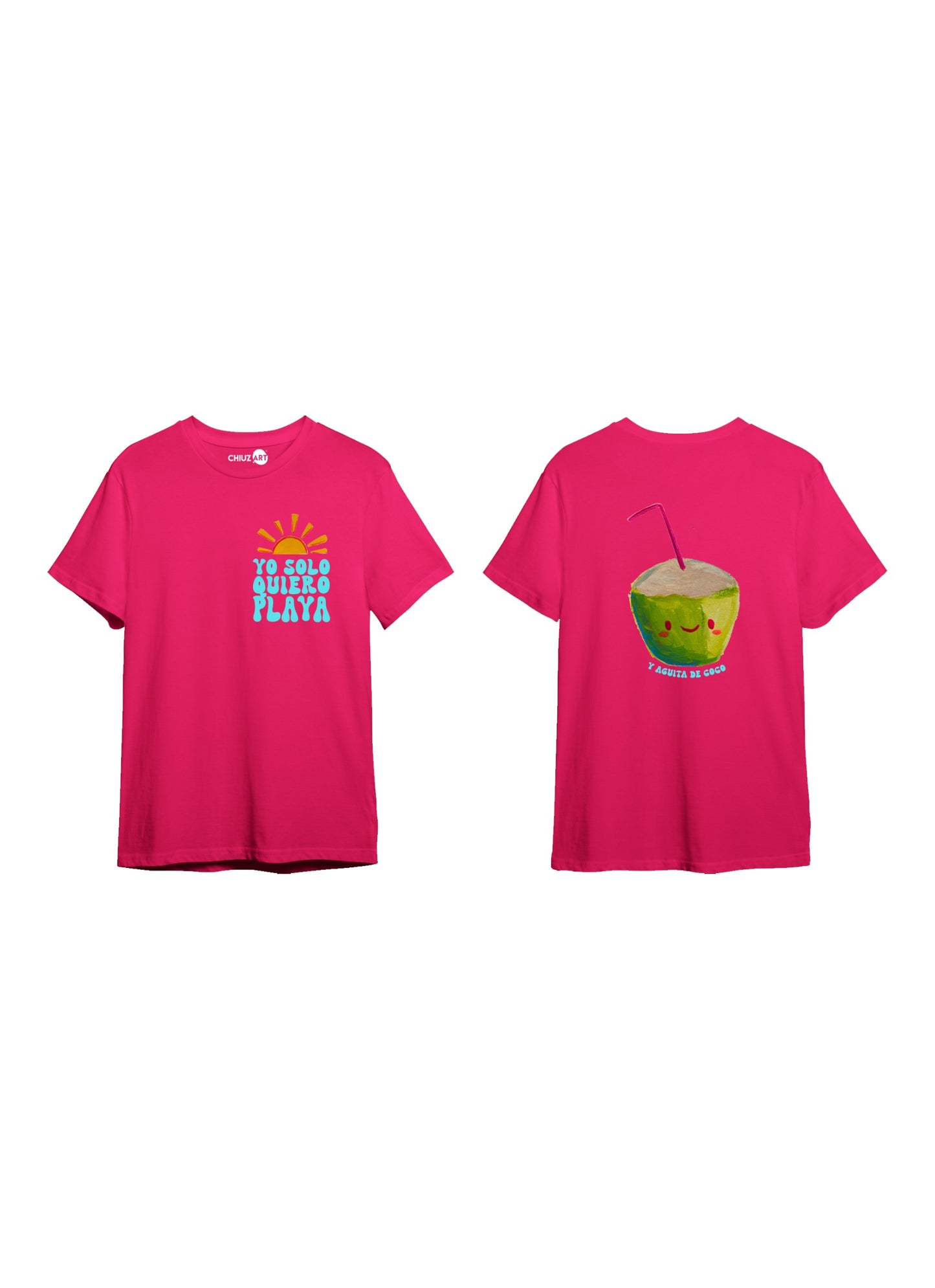 Camiseta Fuscia Yo solo quiero playa